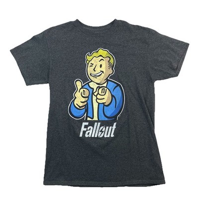 Bethesda Fallout Vault Boy Thumbs Up Gray Video Game Graphic T-Shirt M