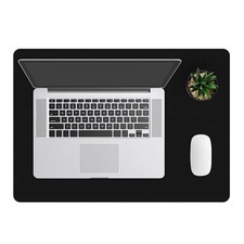 Leather Desk Mat Non-Slip Midnight Black 24x17 Desk Blotter Pad 23.6" x 16.9"