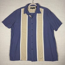 Nat Nast Rockabilly Bowling Button Up Mens XL Silk Blend Short Sleeve