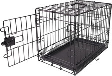 Portable, Foldable Metal Wire Dog Crate with Removable Tray, Single Door, Divide