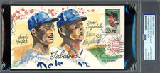 Sandy Koufax Don Drysdale PSA DNA Signed 1994 Wild Horse Cache FDC Hand Painted