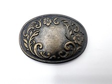 Classic Western Belt Buckle Scroll Flourish Cowboy Cowgirl Vintage 80s