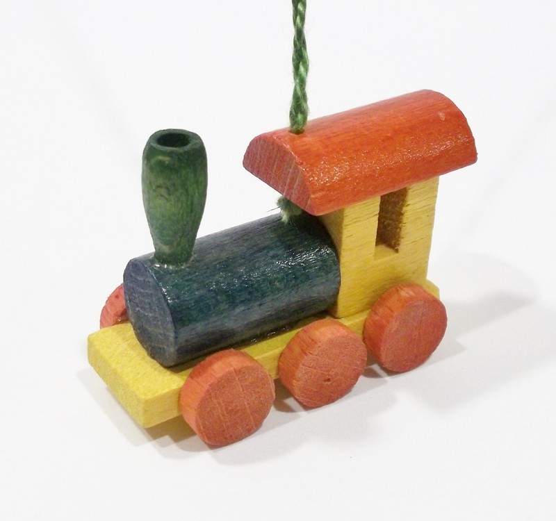 Steinbach Germany Train Engine Miniature Toy Wooden Wood Vintage 1970s Ornament