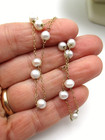 10K Yellow Gold Pearl Station Necklace 16" [N141] — photo 5