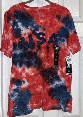 Red White & Blue tie dye T-shirt USA - Size Medium M - NEW NWT