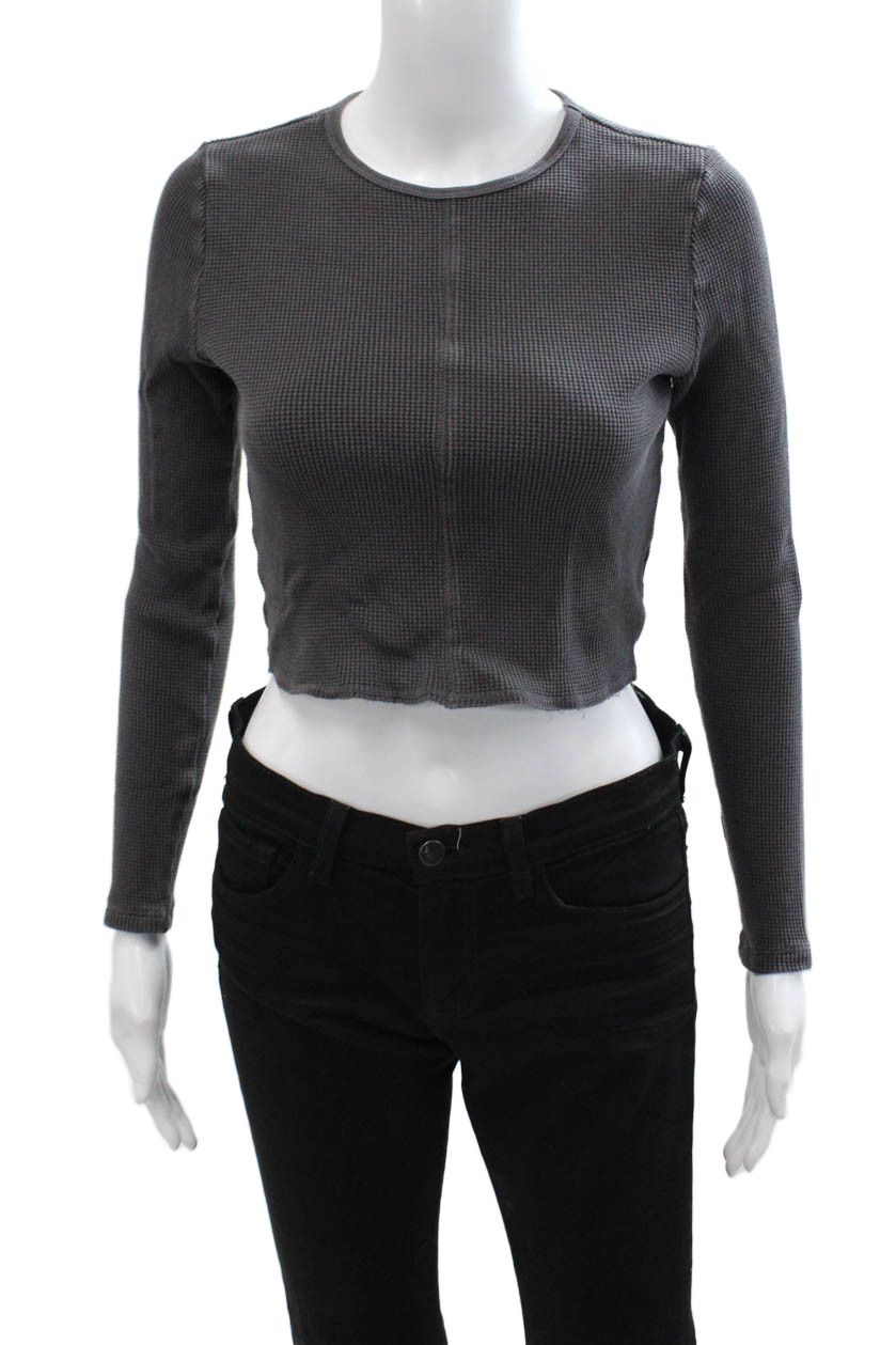 Madewell Womens Cropped Basic Button Long Sleeve … - image 1