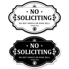 Wooden No Soliciting Sign for Front Door, 3.5x5.5 Inch,Funny No Soliciting Sign