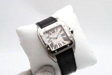 Cartier/Santos/100/Men's Stainless Steel, Crocodile strap, auto, boxed & papers.