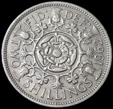 UK Two Shillings 1962 Elizabeth II Coin WCA 172