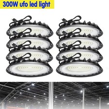 8 Pack 300W UFO Led High Bay Light Warehouse Factory Commercial Industrial Light