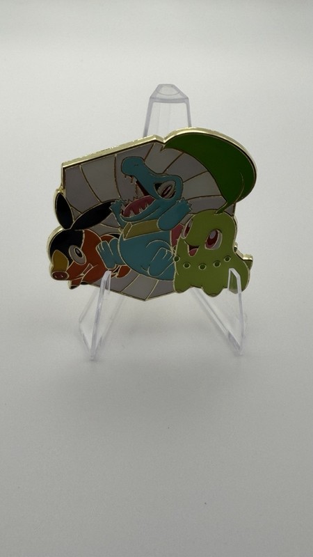 Pokémon Ascended Heroes Totodile Chikorita Tepig Enamel Pin + Dice