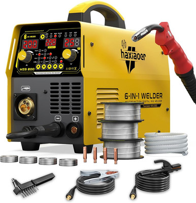 200A MIG Welder 110V/220V Dual Voltage 6 in 1 Mig/Stick/Flux/Lift TIG Welder,Syn