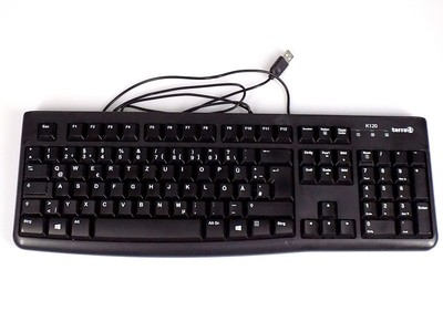 Logitech K120 USB QWERTZ Deutsche Tastatur German Keyboard, Schwarz, 820-005481