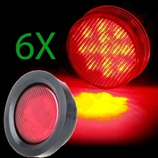 6*  Red 13LED Sealed 2.5" Round Trailer Clearance and Side Marker Light