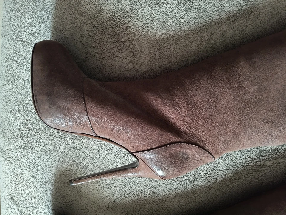 VERA WANG - BOTAS DE CUERO MARRÓN - Plataforma Interior TALLA 9.5 - ¡¡HERMOSAS!!! Foto 3 de 3