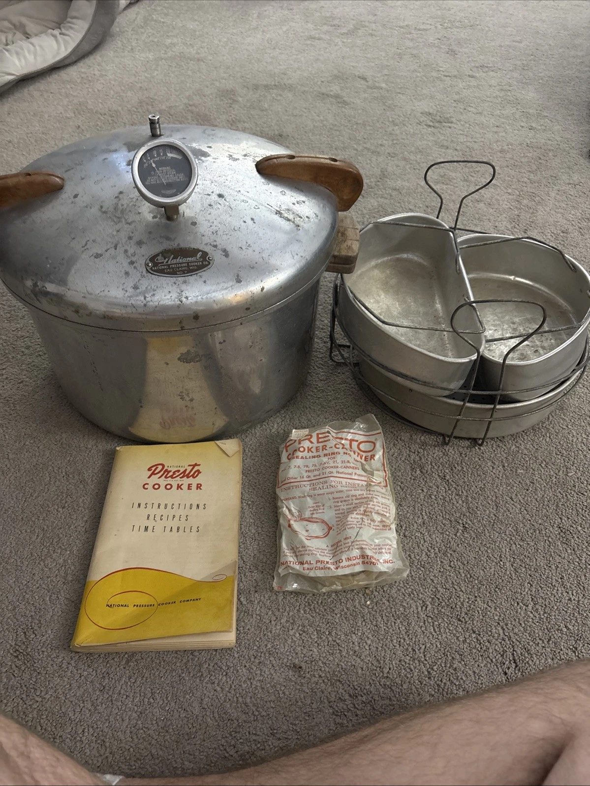 Vintage National Pressure Cooker Canner No 7 16 qt Model With Manual & More