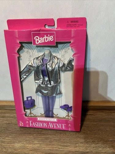 Vintage 1997 Barbie Fashion Avenue Boutique 18126 Silver Jacket Skirt