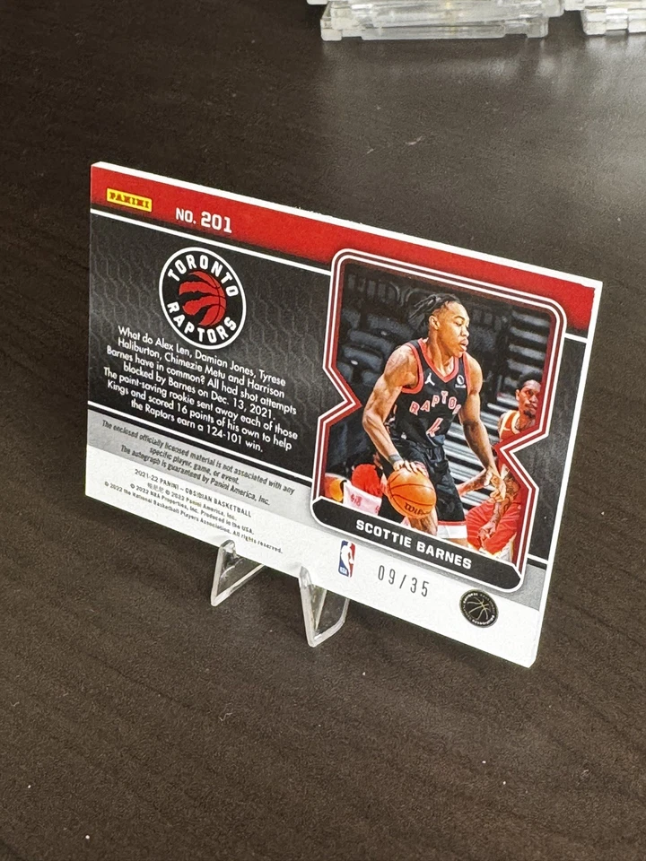 2021-22 Obsidian Scottie Barnes Electric Orange Auto Raptors RPA RC #/35 - Image 4 of 4