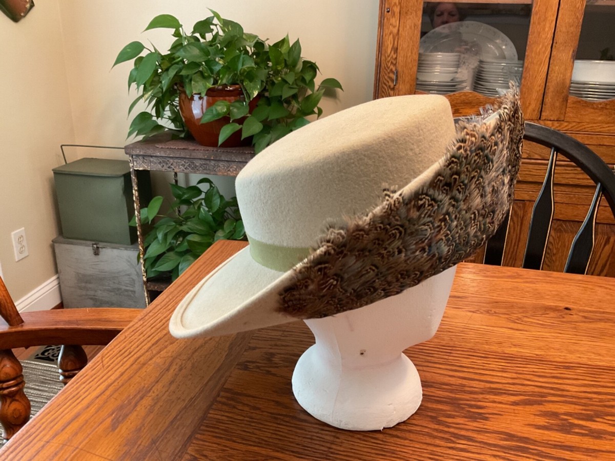 Cute Beige Wool Emb Church Church Hat Beige Church Vintage Hats for Women for sale | eBay main image 3