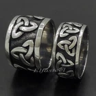 Men's Women's 14mm 10mm Wide Silver Celtic Knot 316L Stainless Steel Band Ring