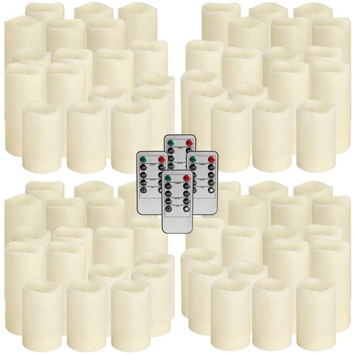 72 Pcs3-Size Ivory Electronic Candles with Remote&Timer,for Multiple Decorations - Picture 8 of 14