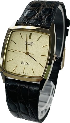 Seiko Dolce 7731-5160 Quartz Gold Dial Square Tungsten Mens Seiko Dolce 7731-5160 Quartz Gold Dial Square Tungsten Mens
