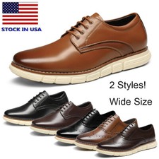 Men Dress Sneakers Casual Oxford Formal Lightweight Comfortable Shoes Wide Size