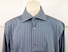 Banana Republic Mens French Cuff Stripe Dress Shirt 15 15.5 Medium Logo Buttons