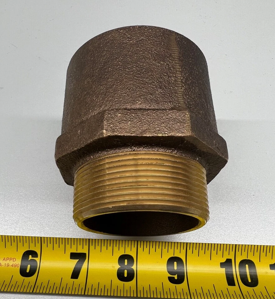 2-1/2" x 2" Nibco Reducing Male Adapter Cast Bronze 704R B032700 C x MNPT New - Image 2 of 3
