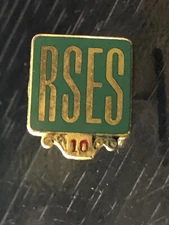 Vintage Collectible RSES 10 Color Metal Pinback Lapel Pin Hat Pin