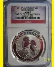 2013 Australia Kookaburra RARE low pop perfect NGC MS 69 RARE low POP