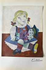 Pablo Picasso Original Signed Print - Maia With Sailor Doll, 1938 - Vintage Art