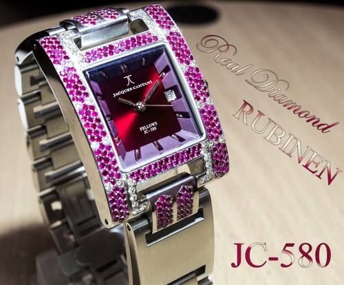 Jacques Cantani Uhr Unikat Edelstahl, echte Diamanten und synthetische Rubine - 第 2/3 張圖片