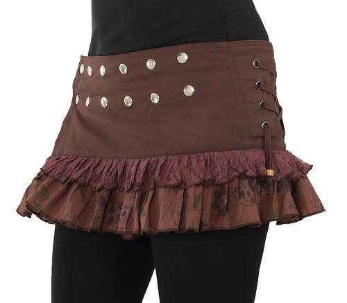 Gonna Corta In Garza Di Cotone - Blu - Foto 2