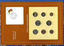 Coin Sets of All Nations Portugal w/card 2002 UNC 2,1 EURO 50,20,10,5,2,1 Cent