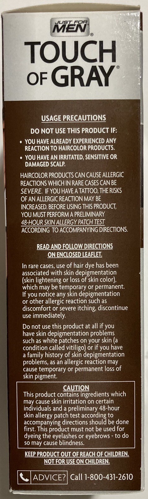 Just for Men Touch of Gray No Mix Easy Comb-In Hair Color T-45 T45 Dark ...