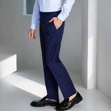 Calvin Klein Men's Blue Slim Fit Plaid Performance Suit Pants Size 40Wx30L NWT