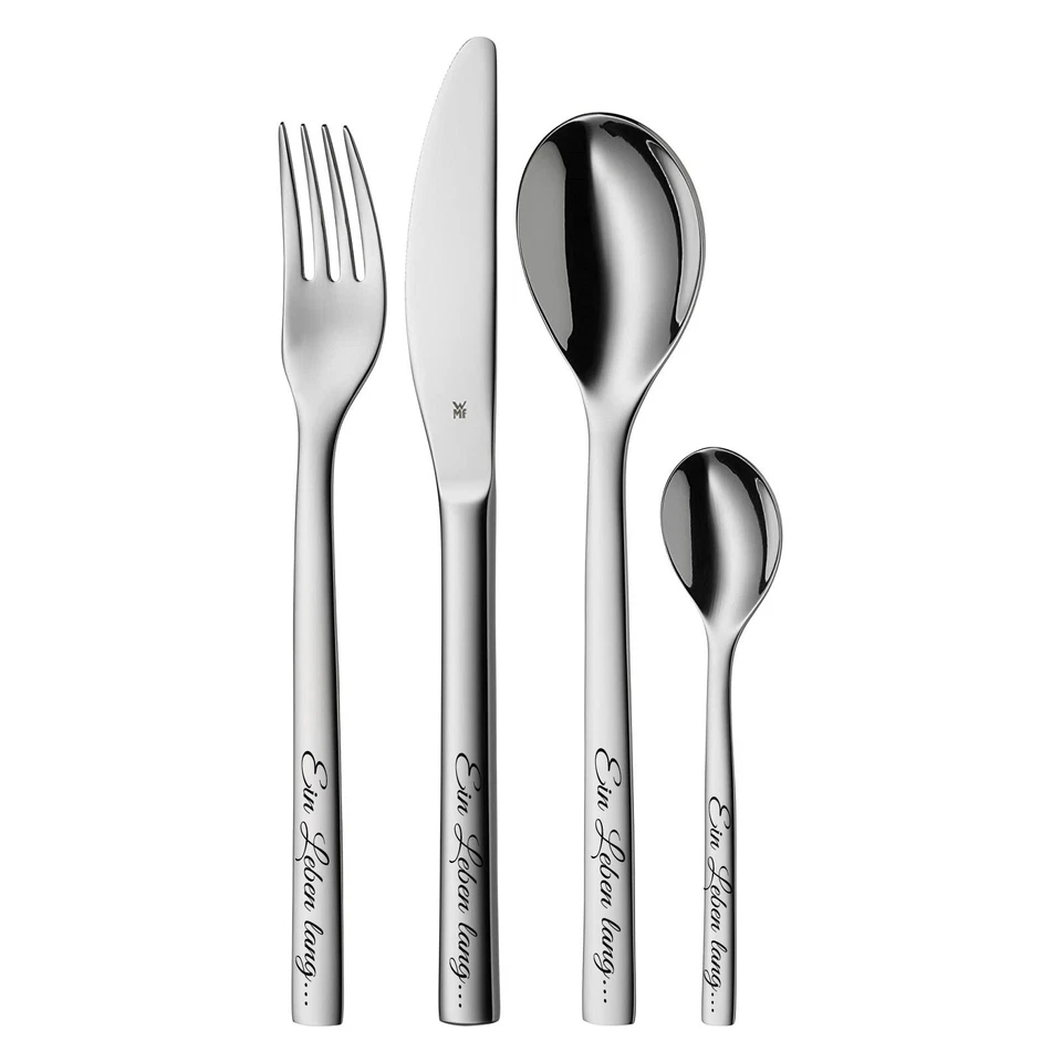 ID WMF Besteck Nuova mit Gravur nach Wunsch 4-teilig Edelstahl mit Box NEU - Bild 4 von 4