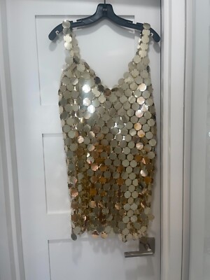 Paco Rabanne Vintage 1996 Gold Disc Dress