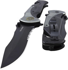 Tac-force Extra Large Grey 10.5" Folding Blade Spring Assisted Open Pocket Knife