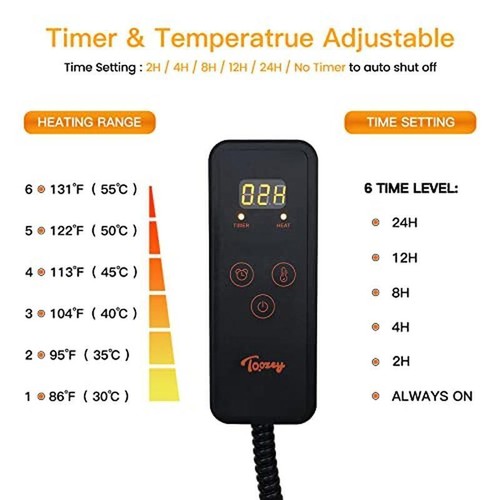 Adjustable Temperature Pet Heating Pad W/ Timer Cats Dogs Chew Resistant New - Picture 6 of 7