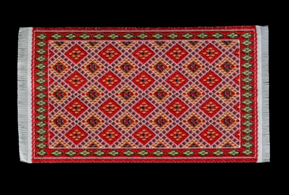 Puppenstube Miniatur - Orient Teppich 6,5 x 12 cm Muster G 1:12