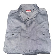 Wrangler Shirt Mens XL Gray Workwear Pockets Outdoor Button Up Short Sleeve