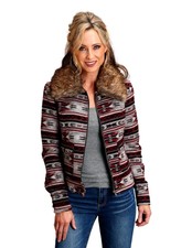 Stetson Western Jacket Womens Aztec Zip Red 11-096-0539-7066 Re