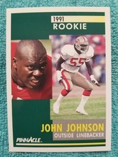1991 PINNACLE JOHN JOHNSON ROOKIE #302 SAN FRANCISCO 49ERS RC