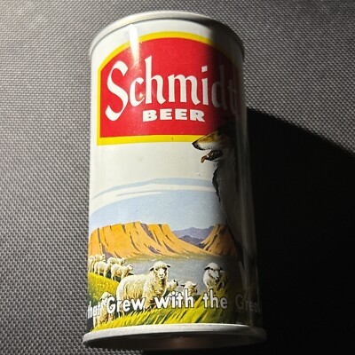 Vintage 1970's Schmidt Beer Can & Sheep Dog Collie - Pull Tab On Top & Bottom