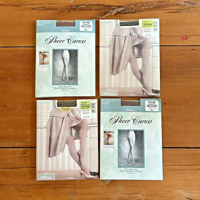 Vintage Worthington Pantyhose Sheer Caress Stretch Nylon Average USA 4 Pair NEW