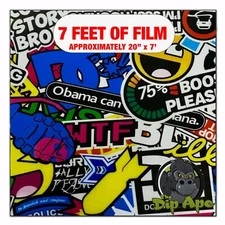 Hydrographic film Sticker Bomb #5 hydro dipping 7' x 20" hydro dip