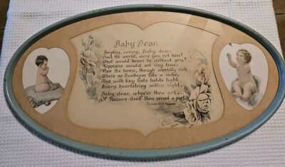 1921 Metal And Glass Framed FLORENCE WHITE WILLIAMS POEM For Nusery