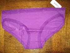 NWT SOMA BIKINI PANTIES W LACE COTTON MODAL 570287493 PURPLE L